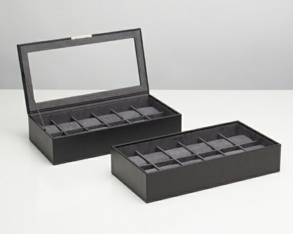 WOLF｜ウルフ STACKABLE 12 PIECE WATCH TRAYS 2 SET 319703 ブラック