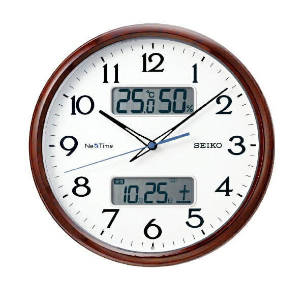 【エントリーで最大全額ポイント還元｜7/5まで】 SEIKO｜セイコー 掛け時計 【ネクスタイム】 茶木目模様 ZS252B 電波自動受信機能有