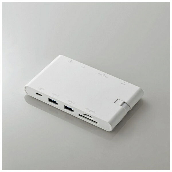 ELECOM｜エレコム ［USB-C オス→メス カードスロットx2 / HDMI / VGA / LAN / USB-Ax2 / USB-Cx2］ USB PD対応 100W ドッキングステーション (Windows11対応/Mac) ホワイト DST-C05WH [USB Power Delivery対応][DSTC05WH]【rb_pcacc】