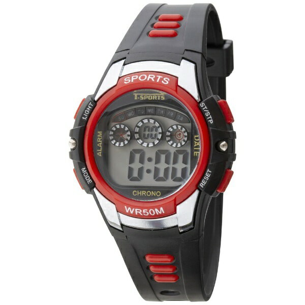 クレファー｜CREPHA T-SPORTS ティースポーツ デジタルウオッチ 腕時計 CREPHA（クレファー） ブラック×レッド TS-D159-RD