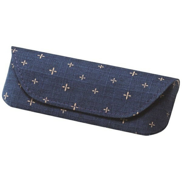 パール｜Pearl セミハード メガネケース HFU-95 NA 和 十字かすり/ネイビー