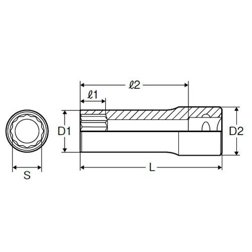 ミトロイ｜MITOLOY 6ML-32 3/4インチ スペアソケットディープ (12角)32mm 2