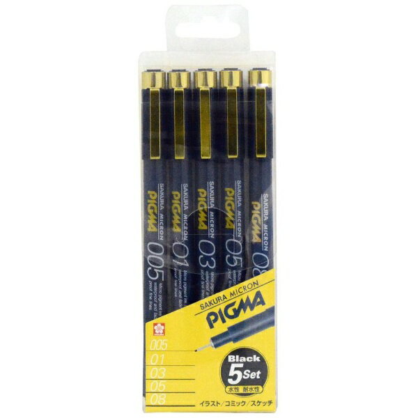サクラクレパス｜SAKURA COLOR PRODUCT ピグマ 水性サインペン 5本セット 黒 E ...