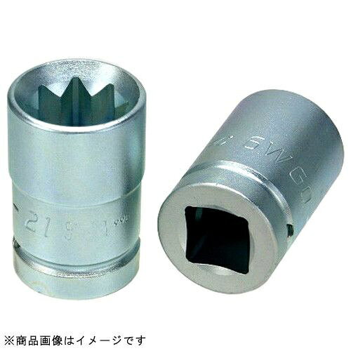 ●形状は8角x4角●作業におけるボルト・ナットの締め・ゆるめ用●口径形状を大幅改良し二重四角で、入れやすさがバツグンです。●二重四角の入口は絶妙の面取り形状で、入れやすく、ナットを傷付けません。■品番：6WGQ-19■S：19mm■D1：37mm■D2：37mm■L：60mm■重量：307g■ピン：6-P1■リング：6-O1
