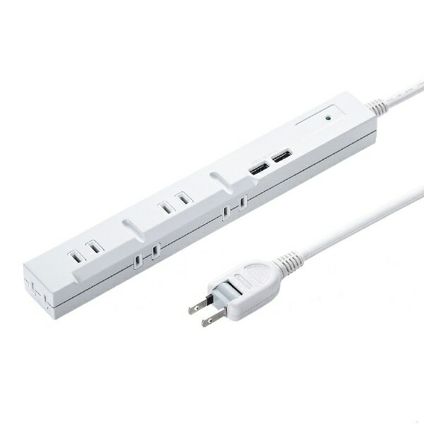 ����掠�ץ饤��SANWA SUPPLY ����ॿ�å� �ۥ磻�� TAP-SLIM5U-1 [1.0m /5�ĸ� /�����å�̵ /2�ݡ���][TAPSLIM5U1]