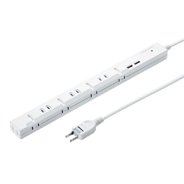 �ڥ���ȥ꡼�Ǻ������ۥݥ���ȴԸ���8/22���� ����掠�ץ饤��SANWA SUPPLY ����ॿ�å�USB���ŵ�ǽ�դ� TAP-SLIM8U-2 [2.0m /8�ĸ� /�����å�̵ /2�ݡ���][TAPSLIM8U2]