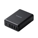 エレコム｜ELECOM USB Type-C 充電器 PD対応 合計出力60W タイプC ×1 タイプA ×4 【 Chromebook Surface iPhone iPad Galaxy Xperia AQUOS OPPO Android各種 Nintendo Switch PS5 他 】 Type C USB-C ACアダプター ブラック MPA-ACD02BK 5ポート /USB Power Delivery対応