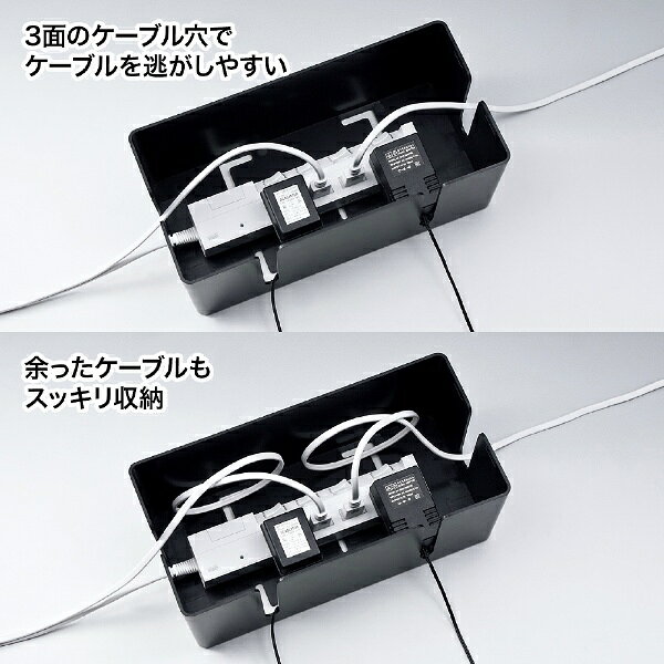 サンワサプライ｜SANWA SUPPLY ケーブル＆タップ収納ボックス Mサイズ （W320×D160...