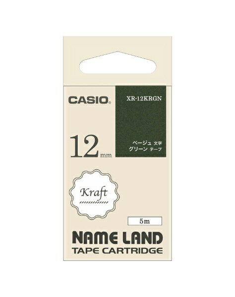 CASIO ٥饤ơ NAME LANDʥ͡ɡ ꡼ XR-12KRGN [١ʸ /12mm]