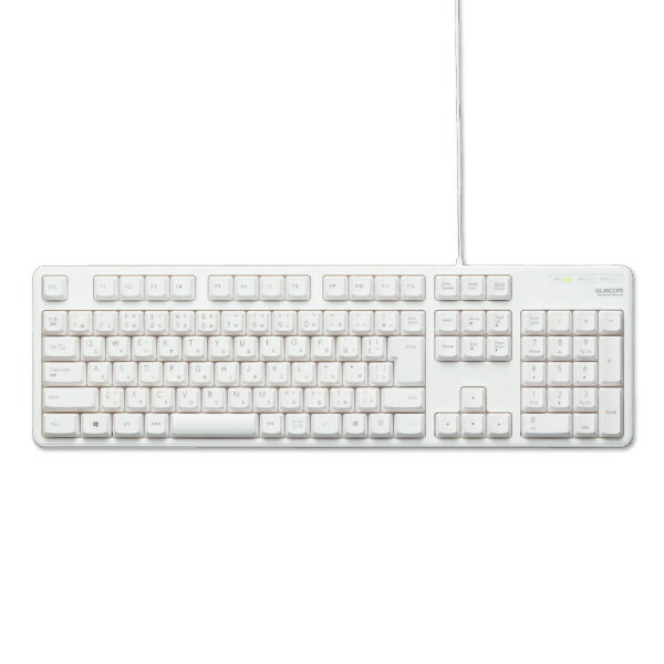 エレコム｜ELECOM キーボード ホワイト TK-FCM104XWH [有線 /USB]【rb_ keyboard_cpn】