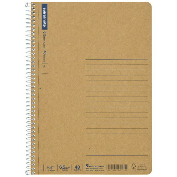 マルマン｜maruman スパイラルノート ベーシック メモリ入り6.5mm罫 40枚 N237 [A5 /横罫線](3)