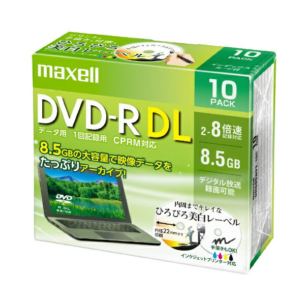 }NZbMaxell f[^pDVD-R zCg DRD85WPE.10S [10  8.5GB  CNWFbgv^[Ή]