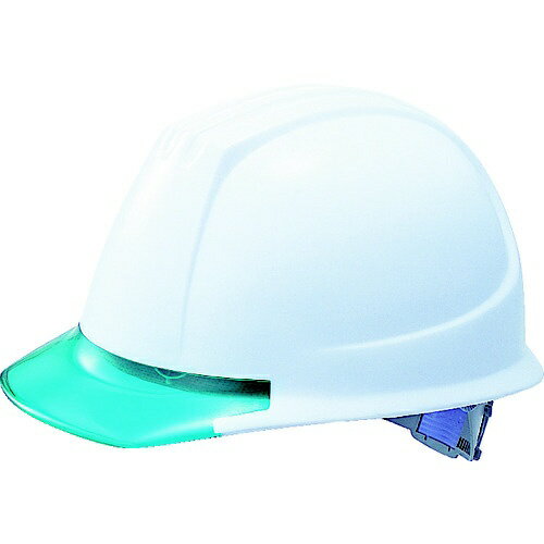 ■ヘルメット内部に空間を作ることによりスムーズに換気し、温度や湿度の上昇を防ぎます。■前ひさしタイプ（溝付）ヘルメットのスタンダードモデルです。■一体成型した透明バイザーなので視野も広く強度があります。【用途】・電気絶縁用。（使用電圧7000V以下）・飛来・落下物用。・墜落時保護用。【仕様】・頭囲（cm）： 53〜62・帽体色： ホワイト・バイザー色： 透明グリーン・高さ（mm）： 155・幅（mm）： 216・長さ（mm）： 289・衝撃吸収ライナー（エアライト）付・ワンタッチバックルあごひも付・国家検定合格品