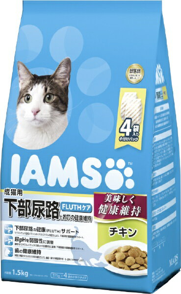 IMAX - マースジャパンリミテッド｜Mars Japan Limited IAMS（アイムス）成猫用 下部尿路とお口の健康維持 チキン 1.5kg（375g×4袋）【rb_pcp】