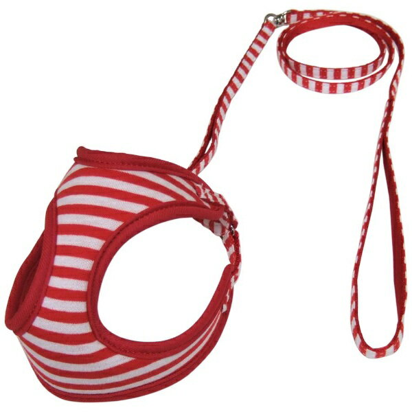 岡野製作所｜Okano Seisakusho ストライプソフトハーネスリードSSレッド＆ホワイト