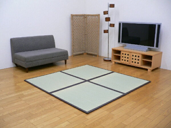 イケヒコ｜IKEHIKO ユニット畳　天竜BR 半畳4枚セット（い草使用／／82×82×1.7cm／連結ジョイント付き）