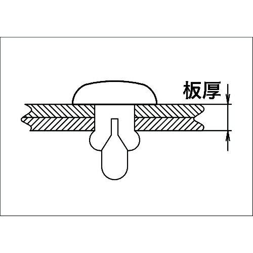 トラスコ中山｜TRUSCO NAKAYAMA TRUSCO　　プッシュリベット　板厚6．5〜7．5mm　穴径4．1Φ　長さ9．0　白　50個入 TPR4090-W