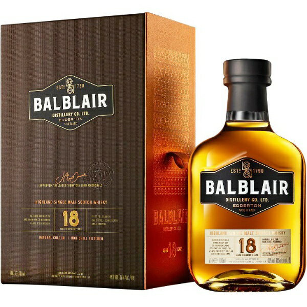 BALBLAIR&nbsp;バルブレア｜Balblair バルブレア 18年 700ml【ウイスキー】 【代金引換配送不可】