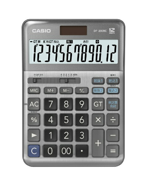 カシオ｜CASIO 軽減税率計算対応電卓 DF-200RC-N [12桁 /W税率対応][DF200RCN]