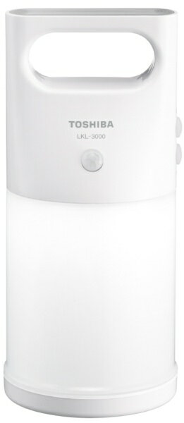 東芝｜TOSHIBA LEDランタン 人感・明暗センサー付き LKL-3000 W [LED /単3乾電池 3 /防水対応]