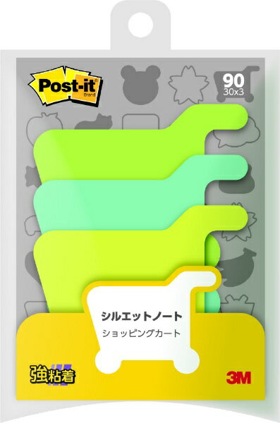 3Mジャパン｜スリーエムジャパン シルエットノート強粘着タイプ　ショッピングカート　55mm×69mm30枚 Post-it(ポスト・イット) SSS-KA