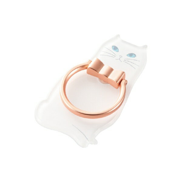 ELECOM｜エレコム フィンガーリング アニマル P-STRAMCATW 白ネコ[PSTRAMCATW]