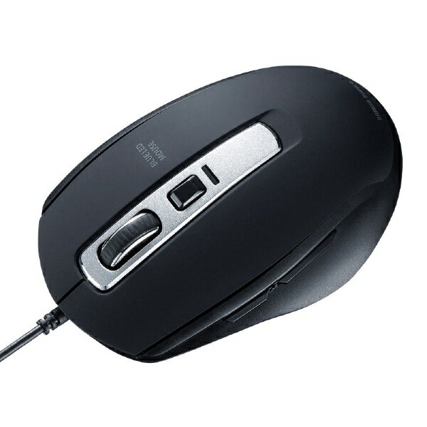 サンワサプライ｜SANWA SUPPLY 静音マウス ブラック MA-BL163BK BlueLED /有線 /5ボタン /USB