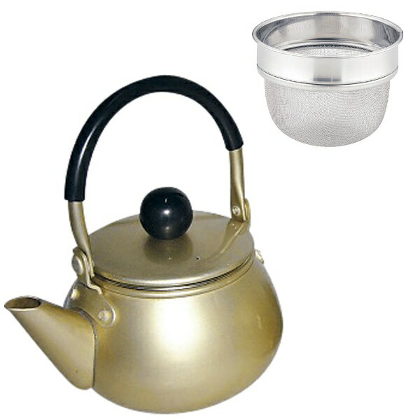 【エントリーで最大全額ポイント還元｜7/18迄】 前川金属工業所｜MAEKAWAKINZOKUKOGYOSHO アルマイト ドリーム急須 つる付 ゴールド ＜EKY2002＞[EKY2002]