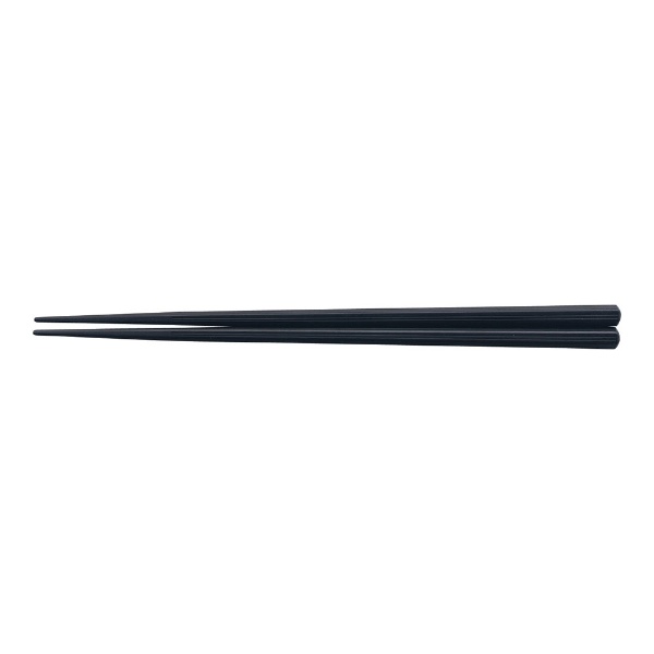 ポリブチレンテレフタレート（PBT）樹脂製の箸【この製品の仕様】・サイズ：21cm・カラー：黒・形状：六角・柄：筋目■24種類の仕様を用意・サイズ（2種）：21cm、22.5cm・カラー（2種）：黒、エンジ・形状（3種）：四角、五角、六角・柄（2種）：筋目、チェック　箸箱サイズや好みによってお選びいただけます。■1セット10膳入り■食洗機対応