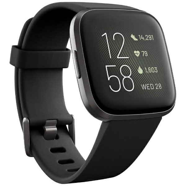 Fitbit　フィットビット Fitbit Versa 2 Alexa搭載 スマートウォッチ Black/Carbon L/S サイズ FB507BKBK-FRCJK ブラック カーボン[時計 versa2 バーサ ヴァーサ][FB507BKBKFRCJK]