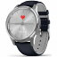 GARMIN｜ガーミン vivomove Luxe 【Suica対応】 GARMIN Navy Leather/Silver 010-02241-70[100224170]