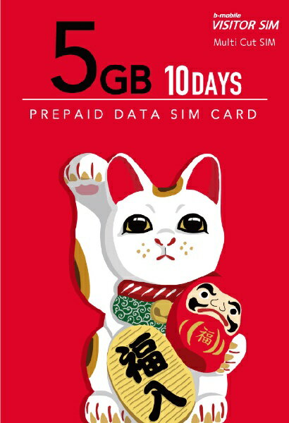 日本通信｜Japan Communications マルチカットSIM ドコモ回線 「b-mobile VISITOR SIM 5GB 10days Prepaid」 BM-VSC2-5GB10DC 