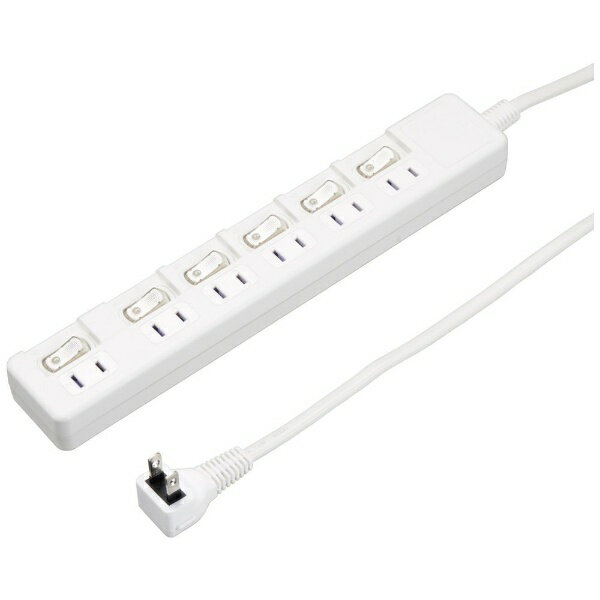 YAZAWA｜ヤザワ 節電タップ ホワイト H8S661WH [1.0m /6個口 /スイッチ付き（個別）][H8S661WH]