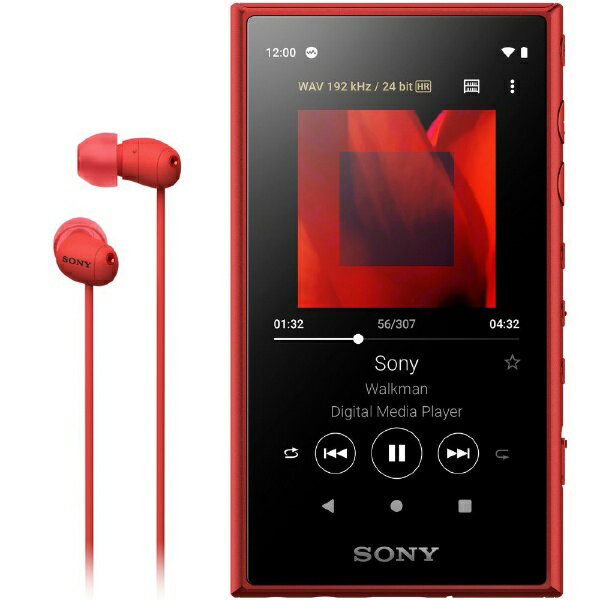 ソニー　SONY NW-A105HN RM ハイレゾウォークマン WALKMAN Aシリーズ 2019年モデル［ハイレゾ対応カナル型イヤホン付属］ レッド［16GB/ハイレゾ対応］[ウォークマン 本体 NWA105HNRM]