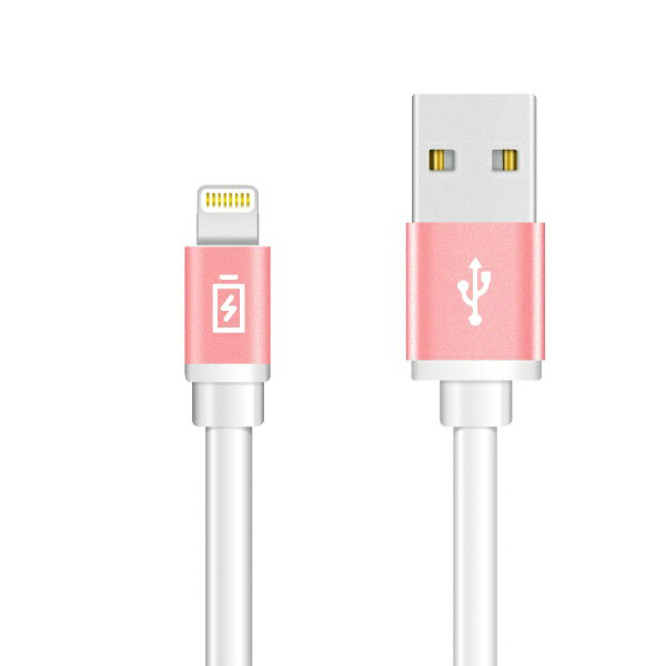 PGA USB-A ⇔ Lightning 充電・転送ケーブル iCharger フラット [0.8m /MFi認証 iPhone・iPad・iPod] PG-LC08M24PK ピンク [0.8m]