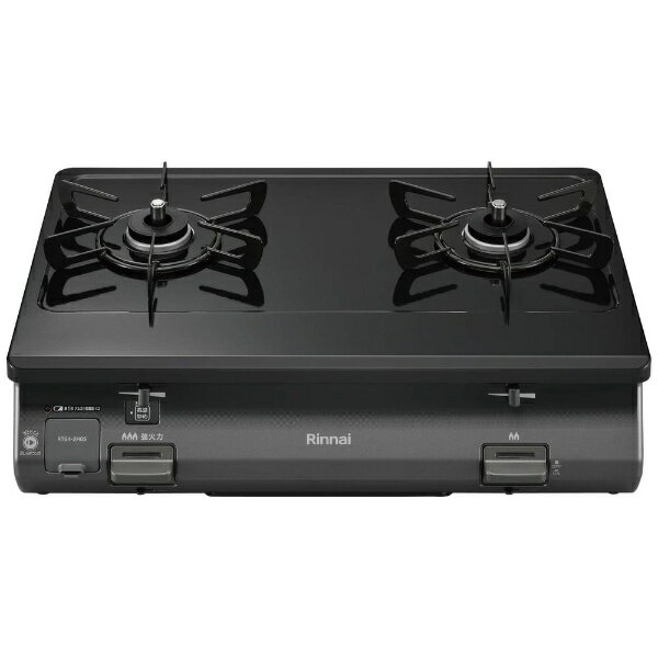 【エントリーでポイント最大3倍｜12/1迄】 リンナイ｜Rinnai ガスコンロ[2口/左強火] ワンピーストップシリーズ ブラック RT64-2H6S-L [約60cm /プロパンガス /左強火][RT642H6SL]