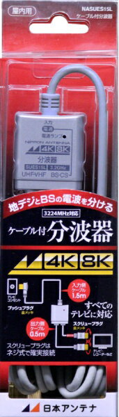 日本アンテナ｜NIPPON ANTENNA NASUES15L アンテナ分波器 [4K8K対応TV用]