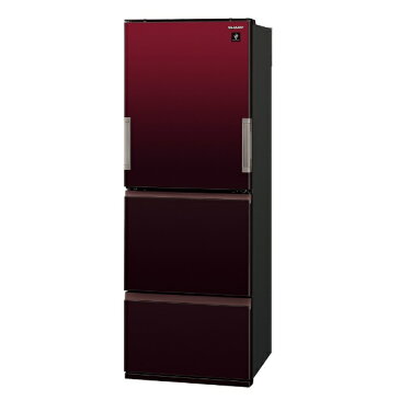 シャープ　SHARP 《基本設置料金セット》SJ-GW35F-R 冷蔵庫 プラズマクラスター冷蔵庫 グラデーションレッド [3ドア /左右開きタイプ /350L][冷蔵庫 大型 両開き][SJGW35F]