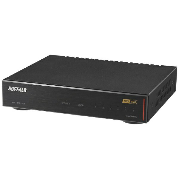 BUFFALO｜バッファロー 10Gマルチギガスイッチングハブ LAN HUB 6ポート 10Gbps 5Gbps 2.5Gbps LXW-10G2/2G4 ブラック