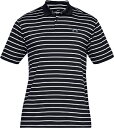 アンダーアーマー｜UNDER ARMOUR メンズ ゴルフ ルースフィット ポロシャツ UA Performance Polo Divot Stripe(LGサイズ/Black×Pitch Gray)1342082-001