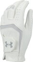 アンダーアーマー｜UNDER ARMOUR 【メンズ 左手着用(右利き用)】ゴルフグローブ UA Birdie Glove 2.0(L/MDサイズ/White×White×Silver)1331180-100【返品交換不可】