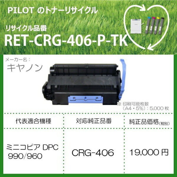 ѥåȡPILOT RET-CRG406-P-TK ꥵȥʡ Υ CRG-406ߴ ֥å[RETCRG406PTK]