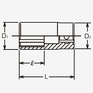 山下工業研究所　KO-KEN　TOOL 3300XA-1/2 3/8インチ(9.5mm) 6角セミディープソケット 1/2インチ 3300XA-1/2