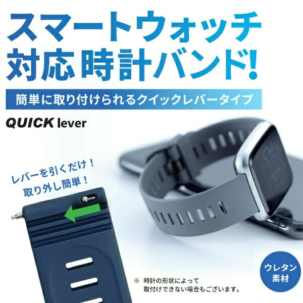 バンビ｜BAMBI スマートウォッチバンド 時計バンド クイックレバー クイックリリース かん幅20mm 美錠幅20mm 【シルバー美錠】 ブラック BGLS001AS