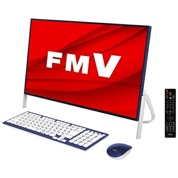 富士通　FUJITSU FMVF56D3LB デスクトップパソコン ESPRIMO FH56/D3（テレビ機能） ホワイト×ネイビー [23.8型 /HDD：1TB /SSD：256GB /メモリ：8GB /2020年1月モデル][23.8インチ office付き 新品 一体型 windows10]