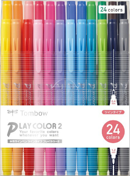 トンボ鉛筆｜Tombow プレイカラー2 水性マーキングペン 24色セット GCB-012