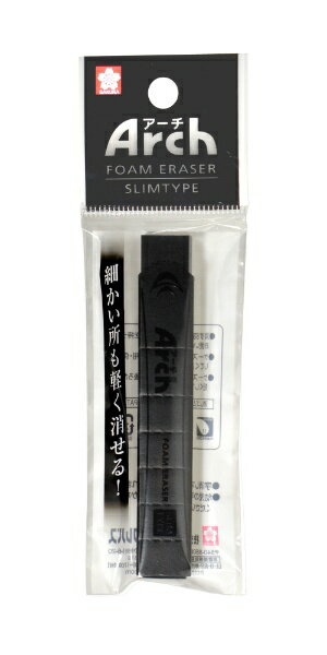 【特長1】ペンケースに入れてもかさばらないスリムタイプで、細かいところも軽く消せる【特長2】フォーム生地で消字性能アップ・軽いタッチでよく消え、消しくずがまとまる【特長3】ケースにミシン目があるので、大きさに合わせてカットして使える【本体サイズ】90mm×13mm×8mm／個