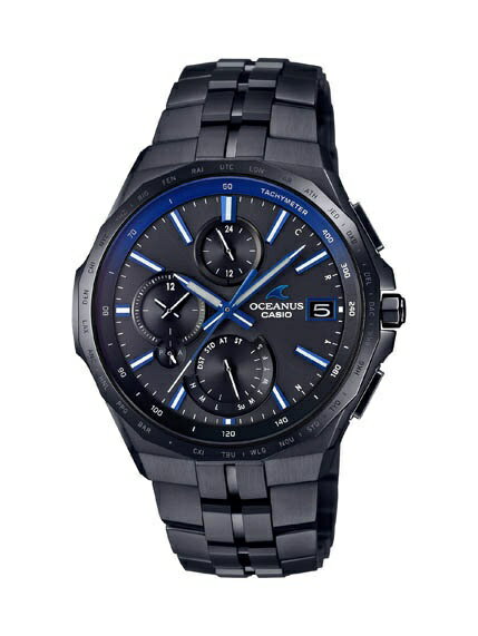 オシアナス カシオ｜CASIO ［Bluetooth搭載ソーラー電波時計］OCEANUS（オシアナス）「マンタ」 ブラック/ブラック OCW-S5000B-1AJF【国内正規品】