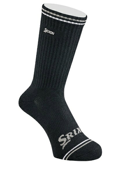 ダンロップ スリクソン｜DUNLOP SRIXON メンズ レギュラー丈ソックス スリクソン(25.0〜27.0cm/ブラック)SMO0432【返品交換不可】