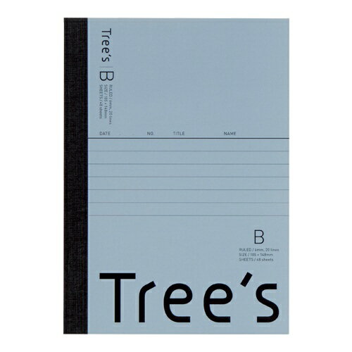 A6 Size - KYOKUTO｜キョクトウアソシエイツ Tree’s ノート 48枚 ブルーグレー UTRBA6GR [A6 /6mm(B罫) /横罫線]
